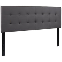 Load image into Gallery viewer, Tufted Upholstered Queen Size Headboard in Gray Vinyl
