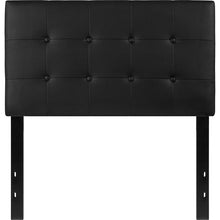 Load image into Gallery viewer, Tufted Upholstered Twin Size Headboard in Black Vinyl
