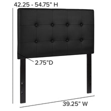 Load image into Gallery viewer, Tufted Upholstered Twin Size Headboard in Black Vinyl