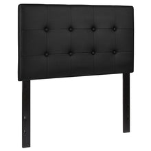 Load image into Gallery viewer, Tufted Upholstered Twin Size Headboard in Black Vinyl