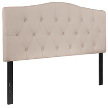 Load image into Gallery viewer, Tufted Upholstered Full Size Headboard in Beige Fabric