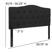Load image into Gallery viewer, Tufted Upholstered Full Size Headboard in Black Fabric