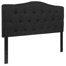Load image into Gallery viewer, Tufted Upholstered Full Size Headboard in Black Fabric
