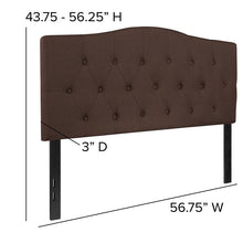 Load image into Gallery viewer, Tufted Upholstered Full Size Headboard in Dark Brown Fabric