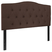 Load image into Gallery viewer, Tufted Upholstered Full Size Headboard in Dark Brown Fabric