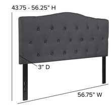 Load image into Gallery viewer, Tufted Upholstered Full Size Headboard in Dark Gray Fabric