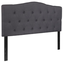 Load image into Gallery viewer, Tufted Upholstered Full Size Headboard in Dark Gray Fabric