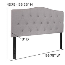 Load image into Gallery viewer, Tufted Upholstered Full Size Headboard in Light Gray Fabric