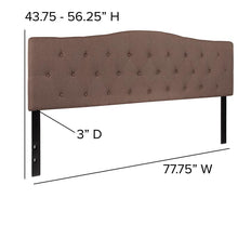 Load image into Gallery viewer, Tufted Upholstered King Size Headboard in Camel Fabric