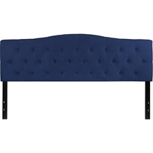 Load image into Gallery viewer, Tufted Upholstered King Size Headboard in Navy Fabric