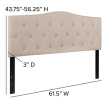 Load image into Gallery viewer, Tufted Upholstered Queen Size Headboard in Beige Fabric