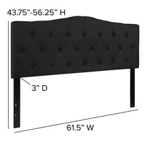 Load image into Gallery viewer, Tufted Upholstered Queen Size Headboard in Black Fabric