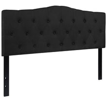 Load image into Gallery viewer, Tufted Upholstered Queen Size Headboard in Black Fabric