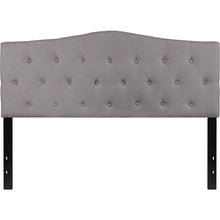 Load image into Gallery viewer, Tufted Upholstered Queen Size Headboard in Light Gray Fabric