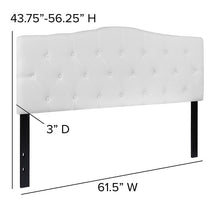Load image into Gallery viewer, Tufted Upholstered Queen Size Headboard in White Fabric