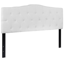Load image into Gallery viewer, Tufted Upholstered Queen Size Headboard in White Fabric