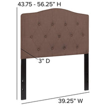 Load image into Gallery viewer, Tufted Upholstered Twin Size Headboard in Camel Fabric