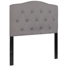 Load image into Gallery viewer, Tufted Upholstered Twin Size Headboard in Light Gray Fabric