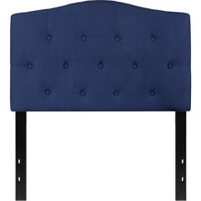 Load image into Gallery viewer, Tufted Upholstered Twin Size Headboard in Navy Fabric