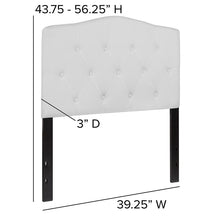 Load image into Gallery viewer, Tufted Upholstered Twin Size Headboard in White Fabric
