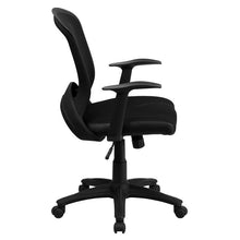Load image into Gallery viewer, Mid-Back Designer Black Mesh Swivel Task Office Chair with Arms