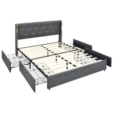 Load image into Gallery viewer, Full/Queen Size Upholstered Bed Frame with 4 Storage Drawers-Full Size