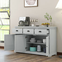 Load image into Gallery viewer, 3 Drawers Sideboard Buffet Storage with Adjustable Shelves-Gray