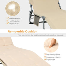 Load image into Gallery viewer, 4-Fold Oversize Padded Folding Lounge Chair with Removable Soft Mattress-Beige
