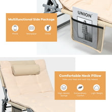 Load image into Gallery viewer, 4-Fold Oversize Padded Folding Lounge Chair with Removable Soft Mattress-Beige