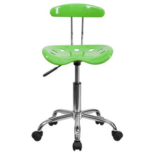 Load image into Gallery viewer, Vibrant Apple Green and Chrome Swivel Task Office Chair with Tractor Seat