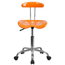 Load image into Gallery viewer, Vibrant Orange and Chrome Swivel Task Office Chair with Tractor Seat