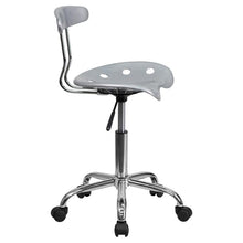 Load image into Gallery viewer, Vibrant Silver and Chrome Swivel Task Office Chair with Tractor Seat
