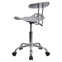 Load image into Gallery viewer, Vibrant Silver and Chrome Swivel Task Office Chair with Tractor Seat