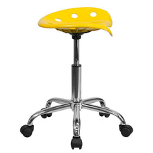 Load image into Gallery viewer, Vibrant Yellow Tractor Seat and Chrome Stool