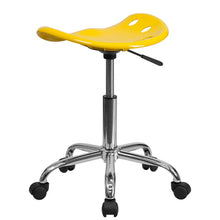 Load image into Gallery viewer, Vibrant Yellow Tractor Seat and Chrome Stool