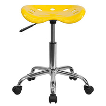 Load image into Gallery viewer, Vibrant Yellow Tractor Seat and Chrome Stool