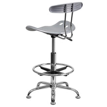 Load image into Gallery viewer, Vibrant Silver and Chrome Drafting Stool with Tractor Seat