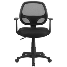 Load image into Gallery viewer, Mid-Back Black Mesh Swivel Ergonomic Task Office Chair with T-Arms - Desk Chair