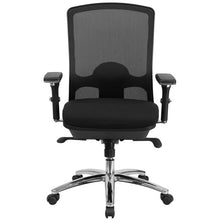 Load image into Gallery viewer, 24/7 Intensive Use 350 lb. Rated Black Mesh Multifunction Swivel Office Chair