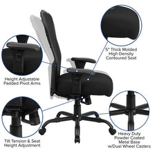 Load image into Gallery viewer, 400 lb. Rated Black Mesh Multifunction Synchro-Tilt Office Chair