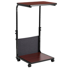 Load image into Gallery viewer, Mobile Sit-Down, Stand-Up Mahogany Computer Desk
