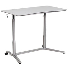 Load image into Gallery viewer, Sit-Down, Stand-Up Light Gray Computer Desk