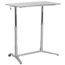 Load image into Gallery viewer, Sit-Down, Stand-Up Light Gray Computer Desk