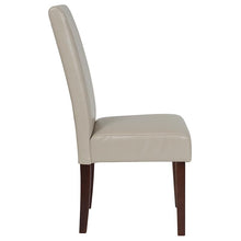 Load image into Gallery viewer, Ivory LeatherSoft Upholstered Panel Back Mid-Century Parsons Dining Chair