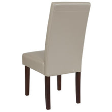 Load image into Gallery viewer, Ivory LeatherSoft Upholstered Panel Back Mid-Century Parsons Dining Chair