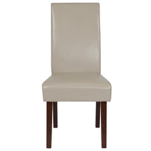 Load image into Gallery viewer, Ivory LeatherSoft Upholstered Panel Back Mid-Century Parsons Dining Chair
