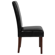 Load image into Gallery viewer, Black LeatherSoft Upholstered Panel Back Mid-Century Parsons Dining Chair