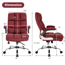 Load image into Gallery viewer, Adjustable Swivel Office Chair with High Back and Flip-up Arm for Home and Office-Red