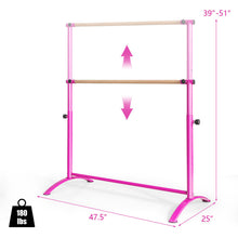 Load image into Gallery viewer, 51 Inch Ballet Barre Bar with 4-Position Adjustable Height-Pink