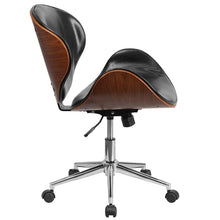 Load image into Gallery viewer, Mid-Back Walnut Wood Conference Office Chair in Black LeatherSoft
